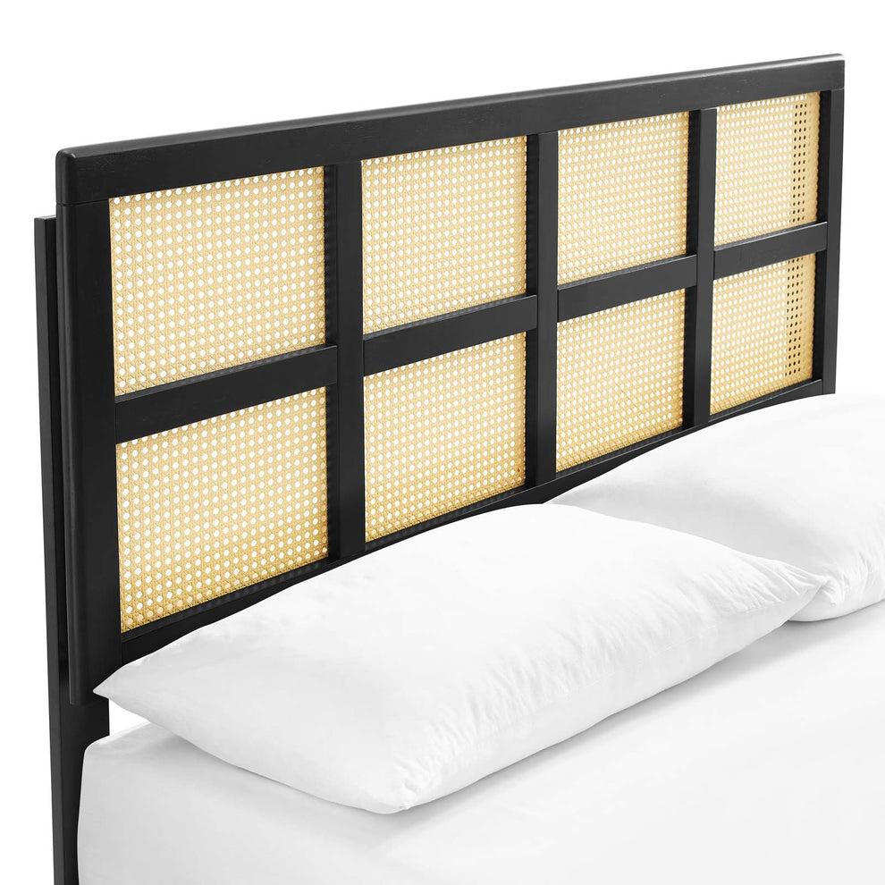 Sidney Cane and Wood Queen Platform Bed With Angular Legs By Modway - MOD-6369 | Beds | Modishstore - 6