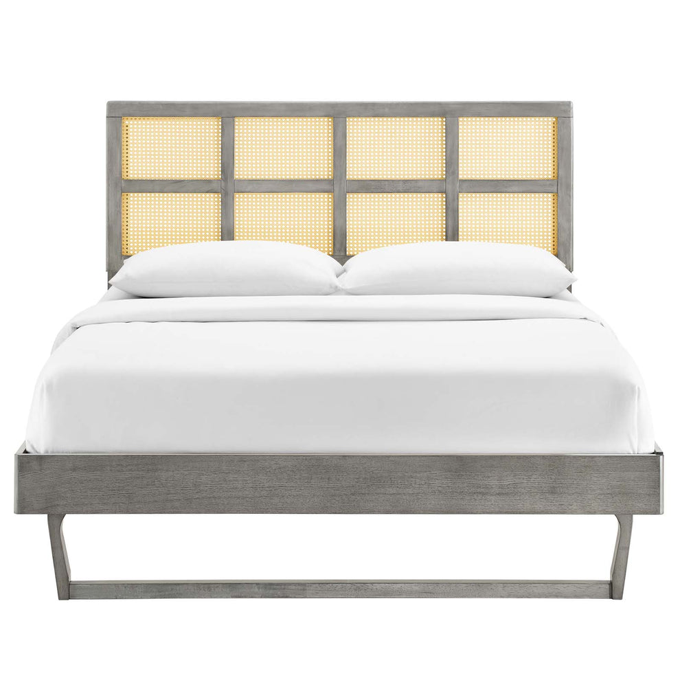 Sidney Cane and Wood Queen Platform Bed With Angular Legs By Modway - MOD-6369 | Beds | Modishstore - 10