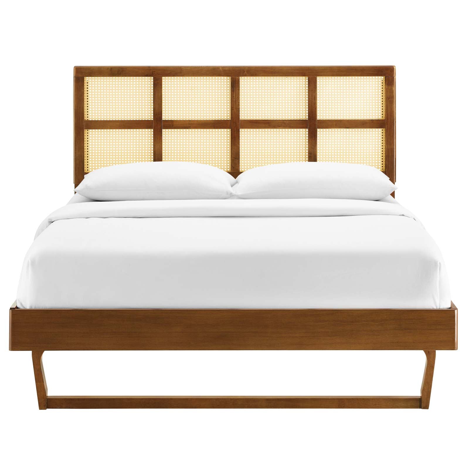 Sidney Cane and Wood Queen Platform Bed With Angular Legs By Modway - MOD-6369 | Beds | Modishstore - 15