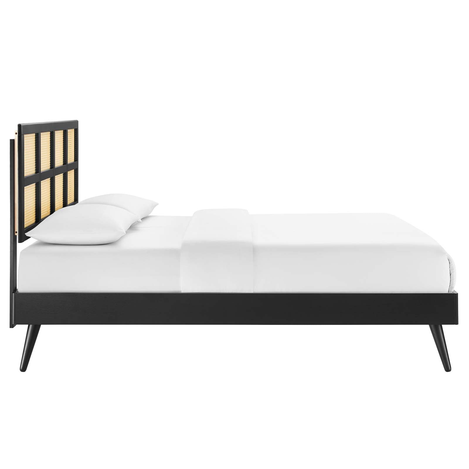 Modway Sidney Cane and Wood Queen Platform Bed With Splayed Legs - MOD-6370 | Beds | Modishstore - 3