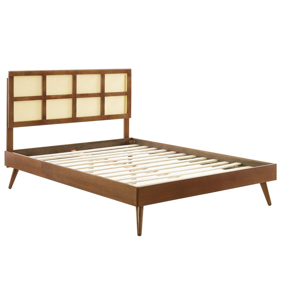 Modway Sidney Cane and Wood Queen Platform Bed With Splayed Legs - MOD-6370 | Beds | Modishstore - 8