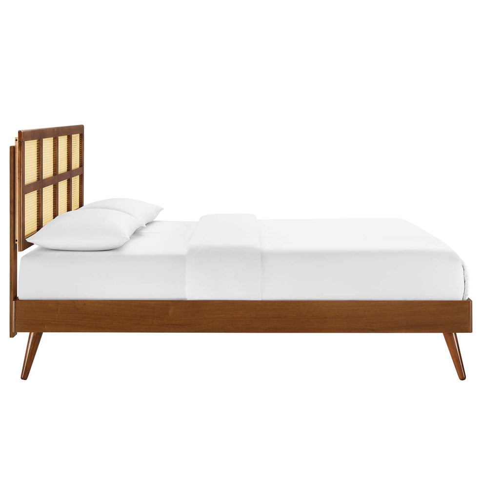 Modway Sidney Cane and Wood Queen Platform Bed With Splayed Legs - MOD-6370 | Beds | Modishstore - 9