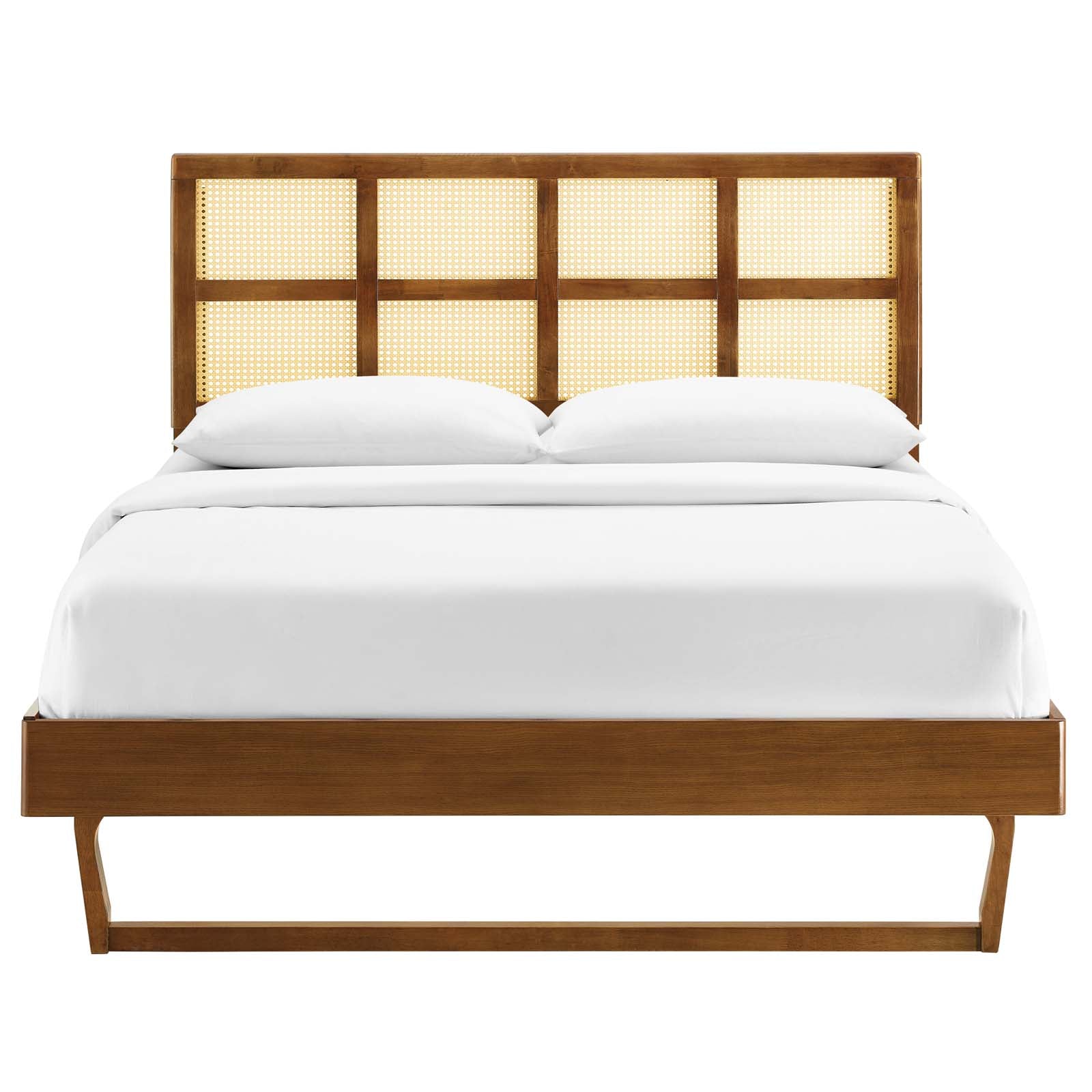 Sidney Cane and Wood Full Platform Bed With Angular Legs By Modway - MOD-6371 | Beds | Modishstore - 5