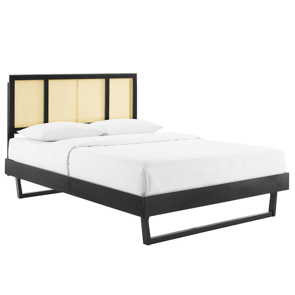 Modway Kelsea Cane and Wood Queen Platform Bed With Angular Legs - MOD-6372 | Beds | Modishstore - 1