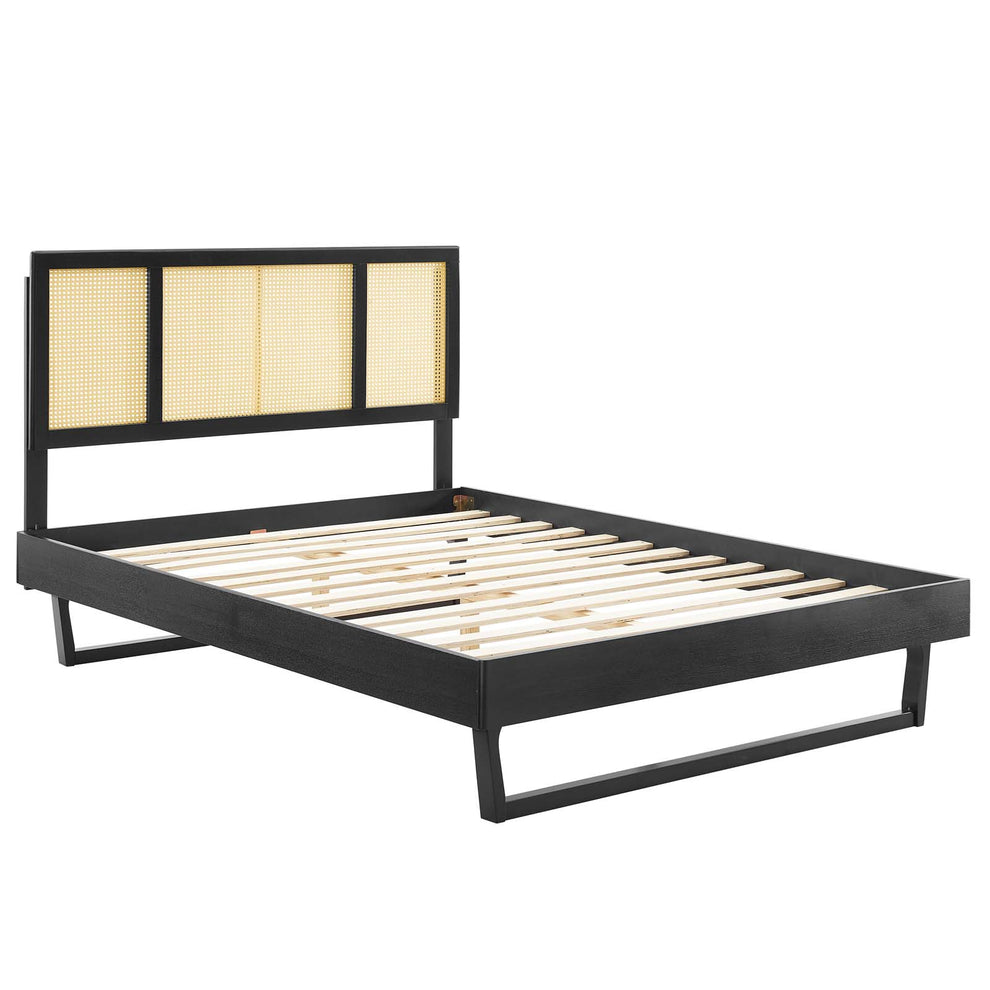 Modway Kelsea Cane and Wood Queen Platform Bed With Angular Legs - MOD-6372 | Beds | Modishstore - 2