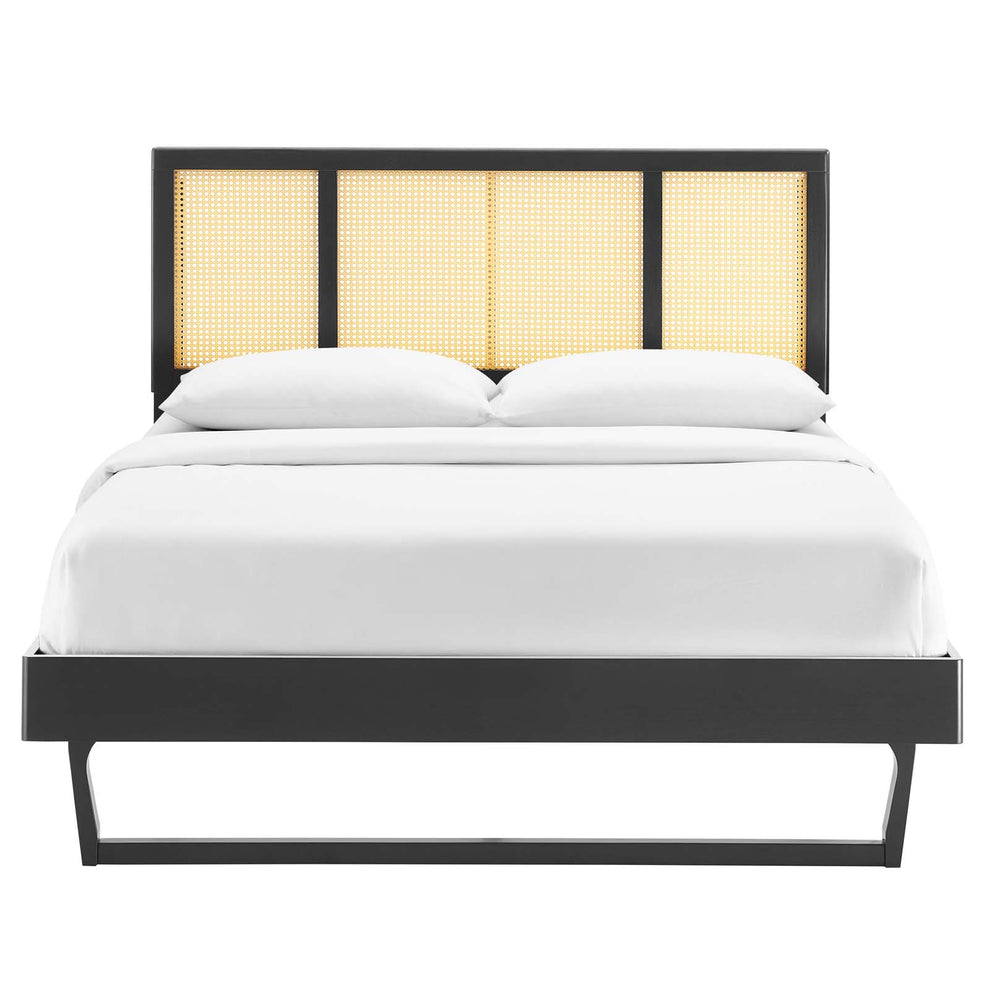 Modway Kelsea Cane and Wood Queen Platform Bed With Angular Legs - MOD-6372 | Beds | Modishstore - 4