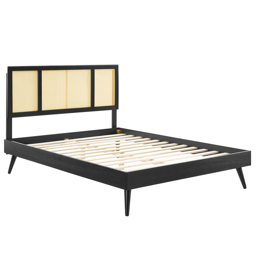 Modway Kelsea Cane and Wood Queen Platform Bed With Splayed Legs - MOD-6373 | Beds | Modishstore - 2