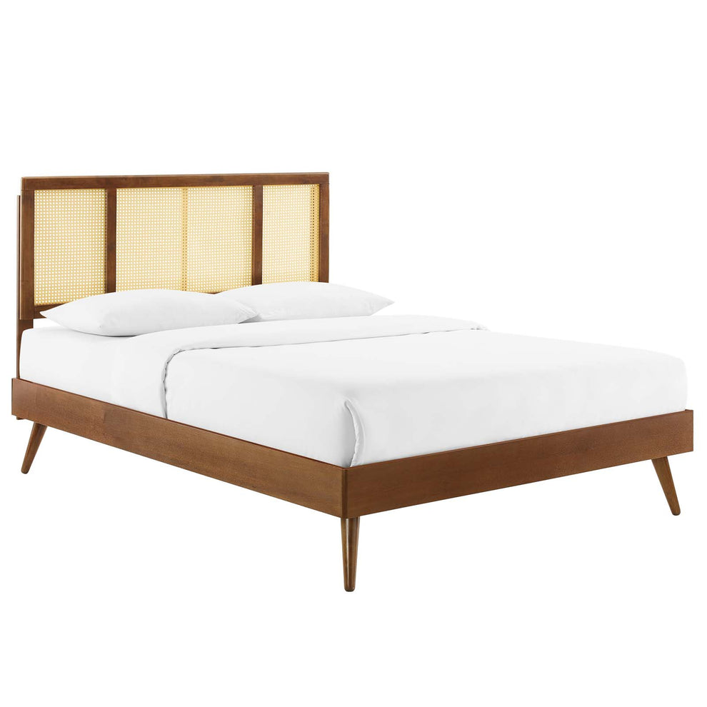 Modway Kelsea Cane and Wood Queen Platform Bed With Splayed Legs - MOD-6373 | Beds | Modishstore - 4