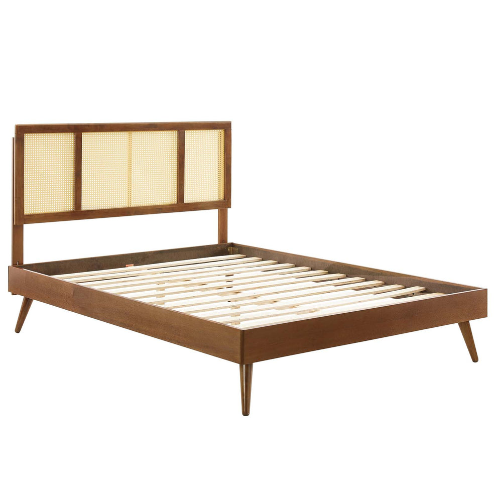 Modway Kelsea Cane and Wood Queen Platform Bed With Splayed Legs - MOD-6373 | Beds | Modishstore - 5