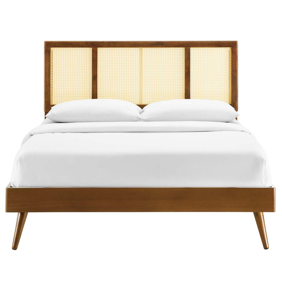 Modway Kelsea Cane and Wood Queen Platform Bed With Splayed Legs - MOD-6373 | Beds | Modishstore - 7