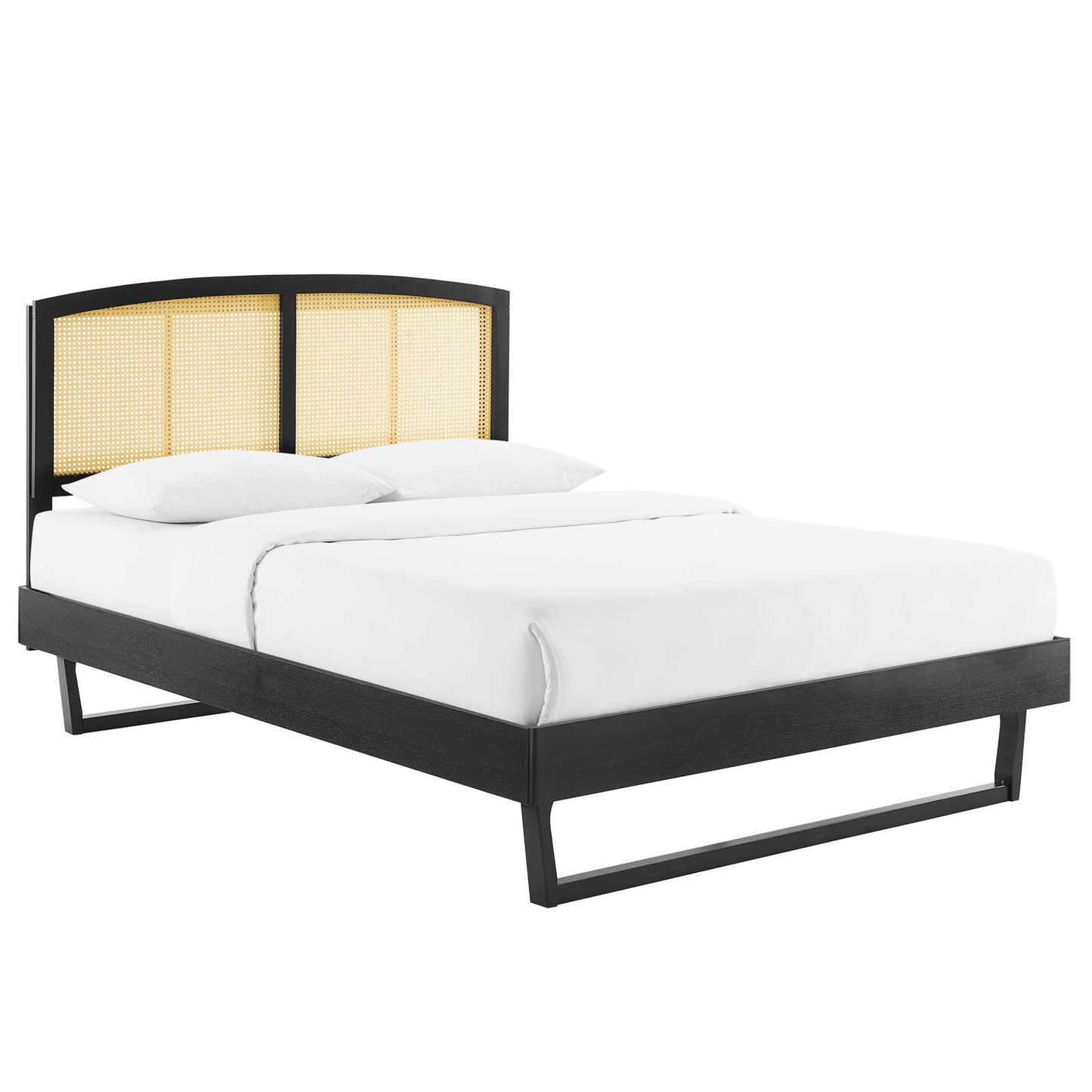 Sierra Cane and Wood Queen Platform Bed With Angular Legs By Modway | Beds | Modishstore-7