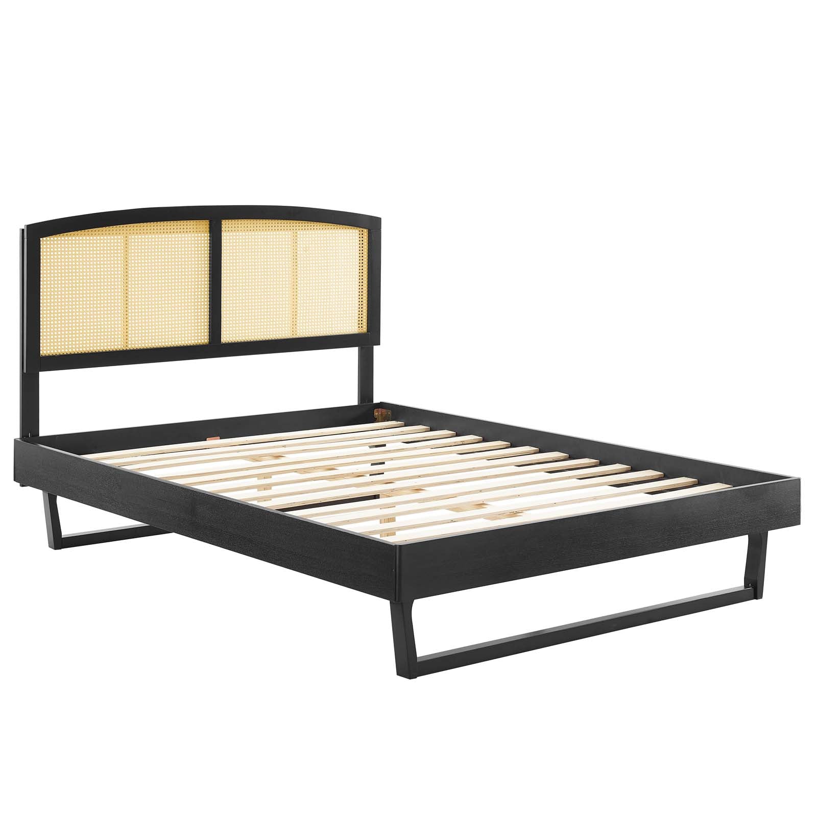 Sierra Cane and Wood Queen Platform Bed With Angular Legs By Modway | Beds | Modishstore-8