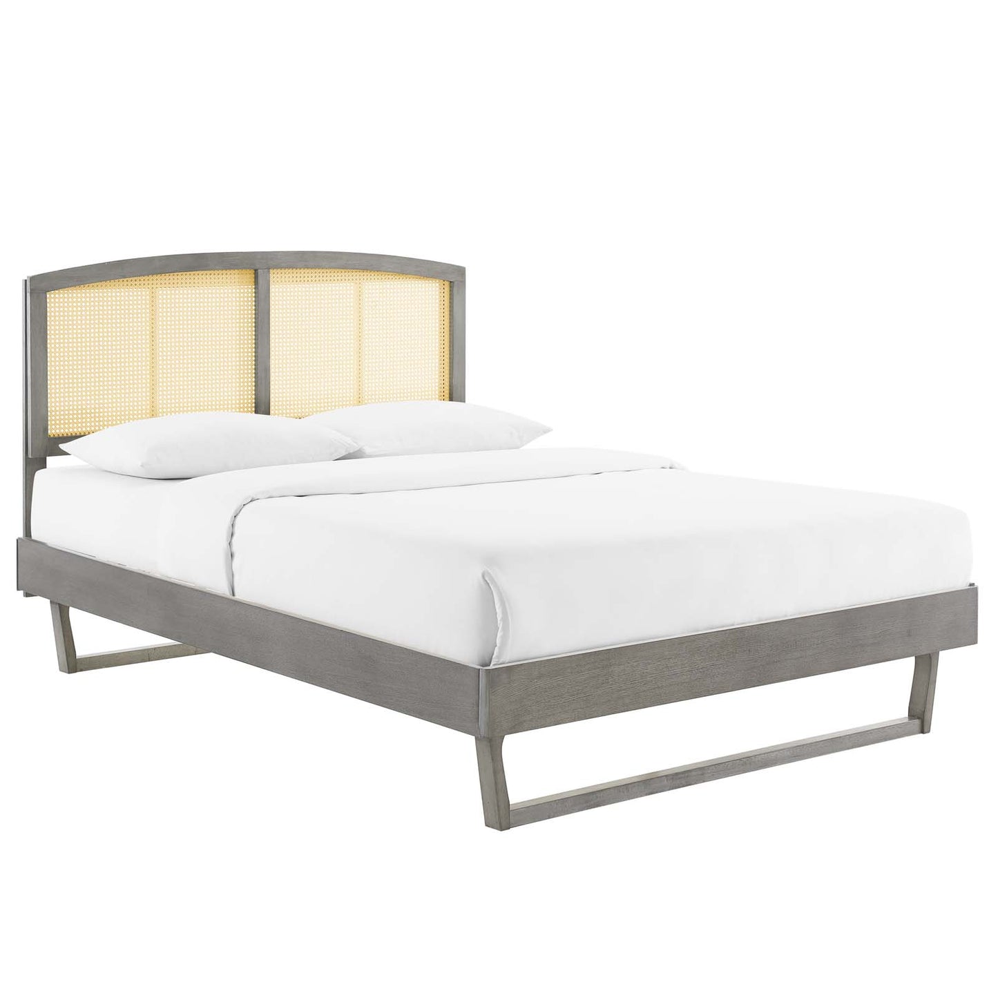 Sierra Cane and Wood Queen Platform Bed With Angular Legs By Modway - MOD-6375 | Beds | Modishstore - 2