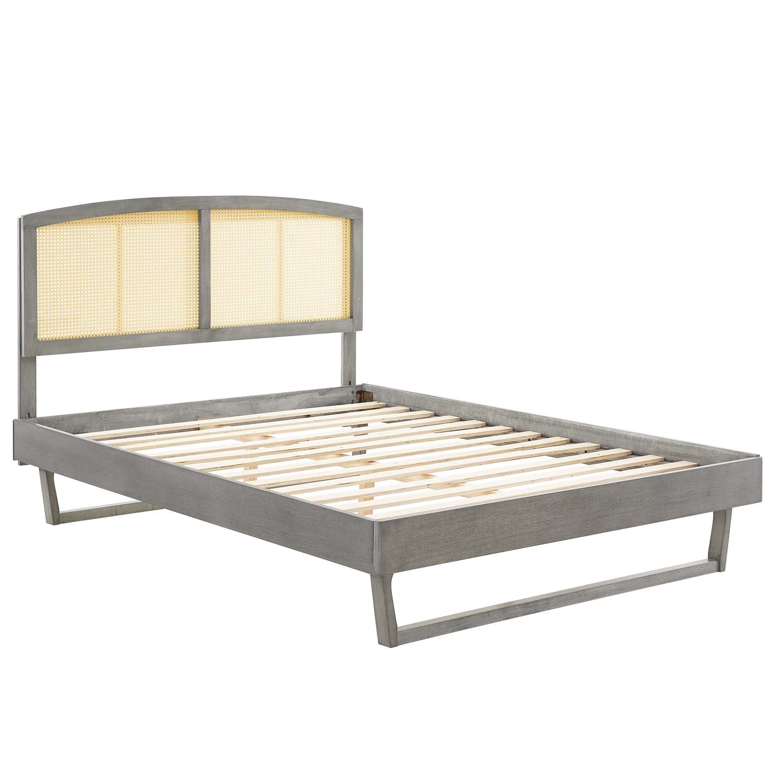 Sierra Cane and Wood Queen Platform Bed With Angular Legs By Modway - MOD-6375 | Beds | Modishstore - 3