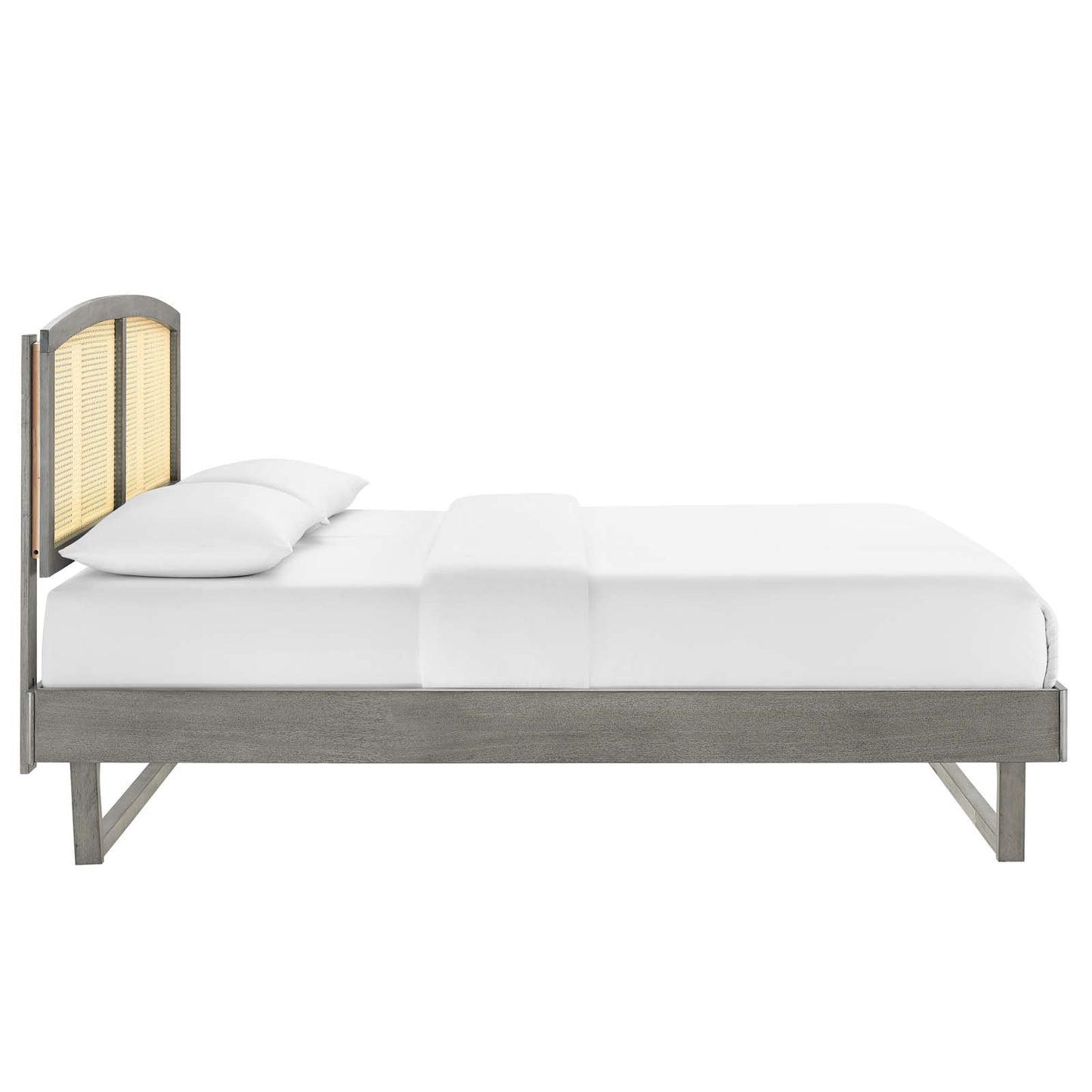 Sierra Cane and Wood Queen Platform Bed With Angular Legs By Modway - MOD-6375 | Beds | Modishstore - 4