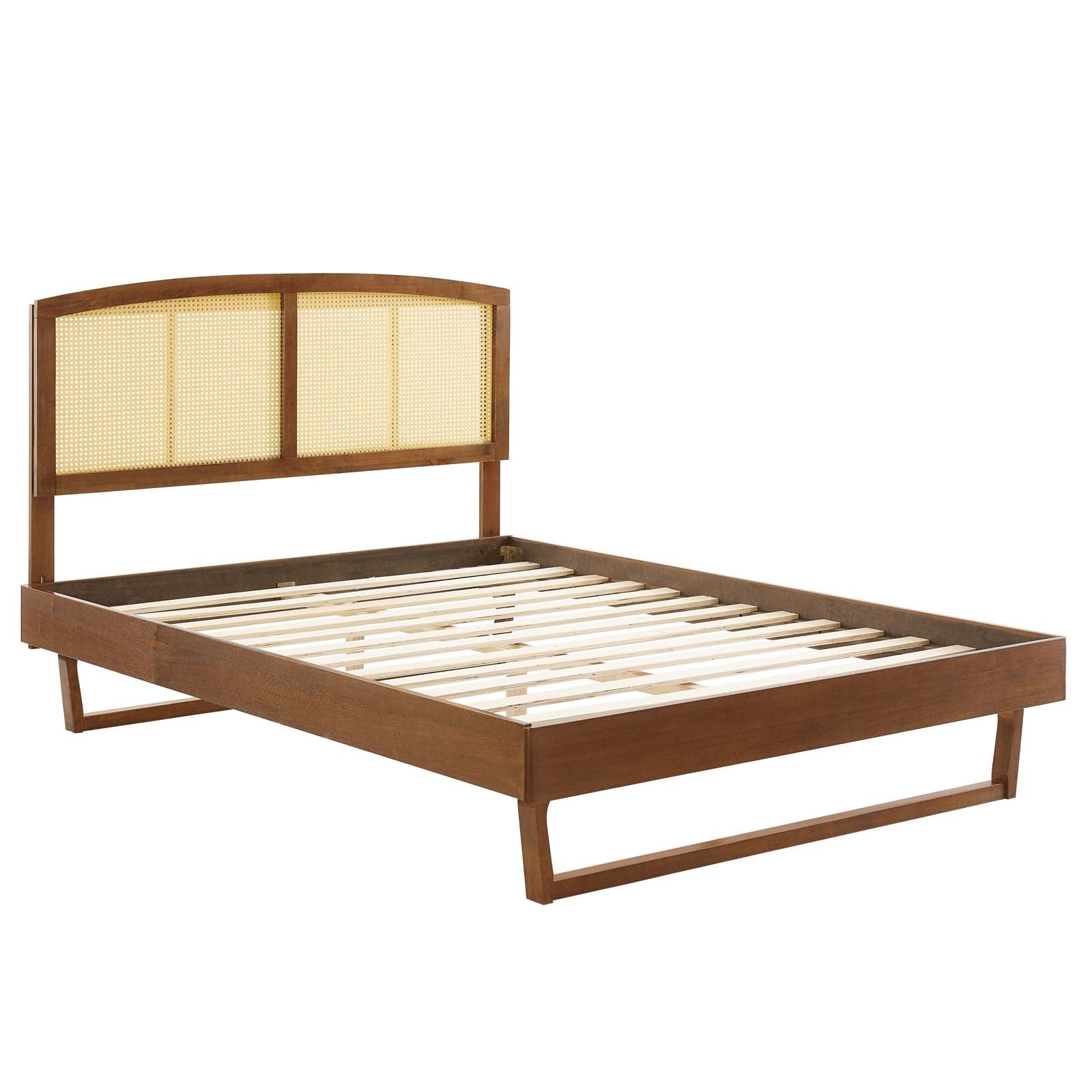 Sierra Cane and Wood Queen Platform Bed With Angular Legs By Modway | Beds | Modishstore-12