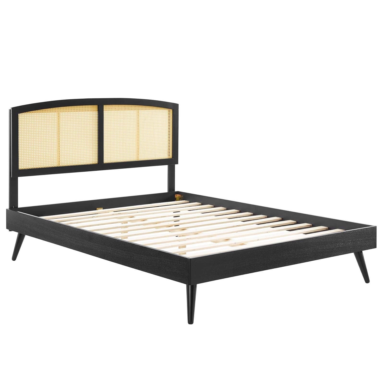 Sierra Cane and Wood Queen Platform Bed With Splayed Legs By Modway | Beds | Modishstore-3