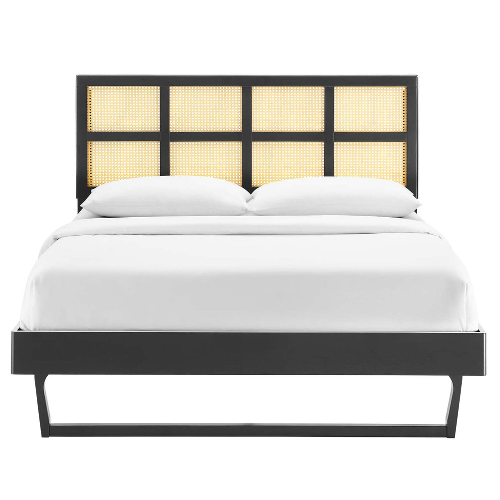 Sidney Cane and Wood King Platform Bed With Angular Legs By Modway - MOD-6377 | Beds | Modishstore - 9