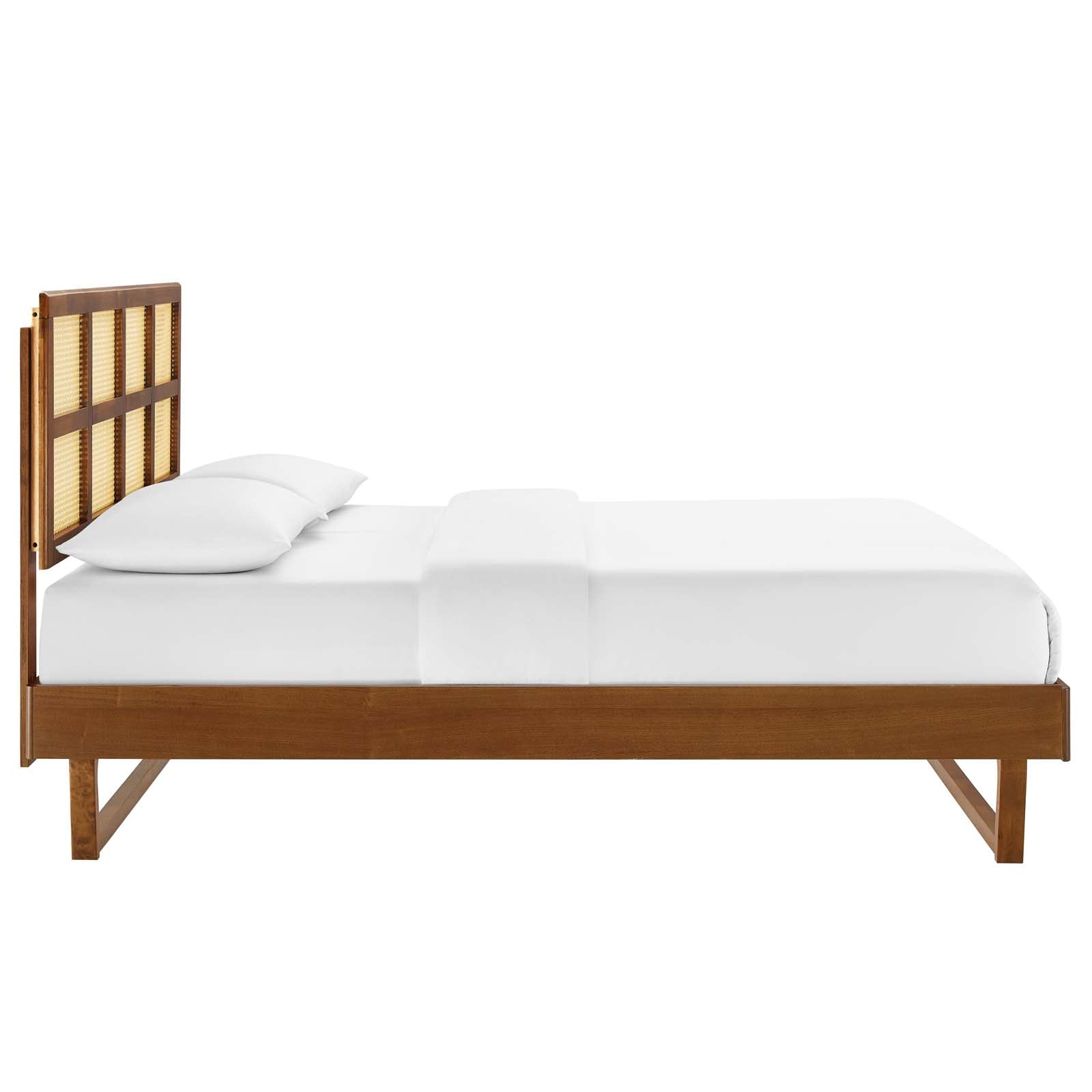 Sidney Cane and Wood King Platform Bed With Angular Legs By Modway - MOD-6377 | Beds | Modishstore - 3