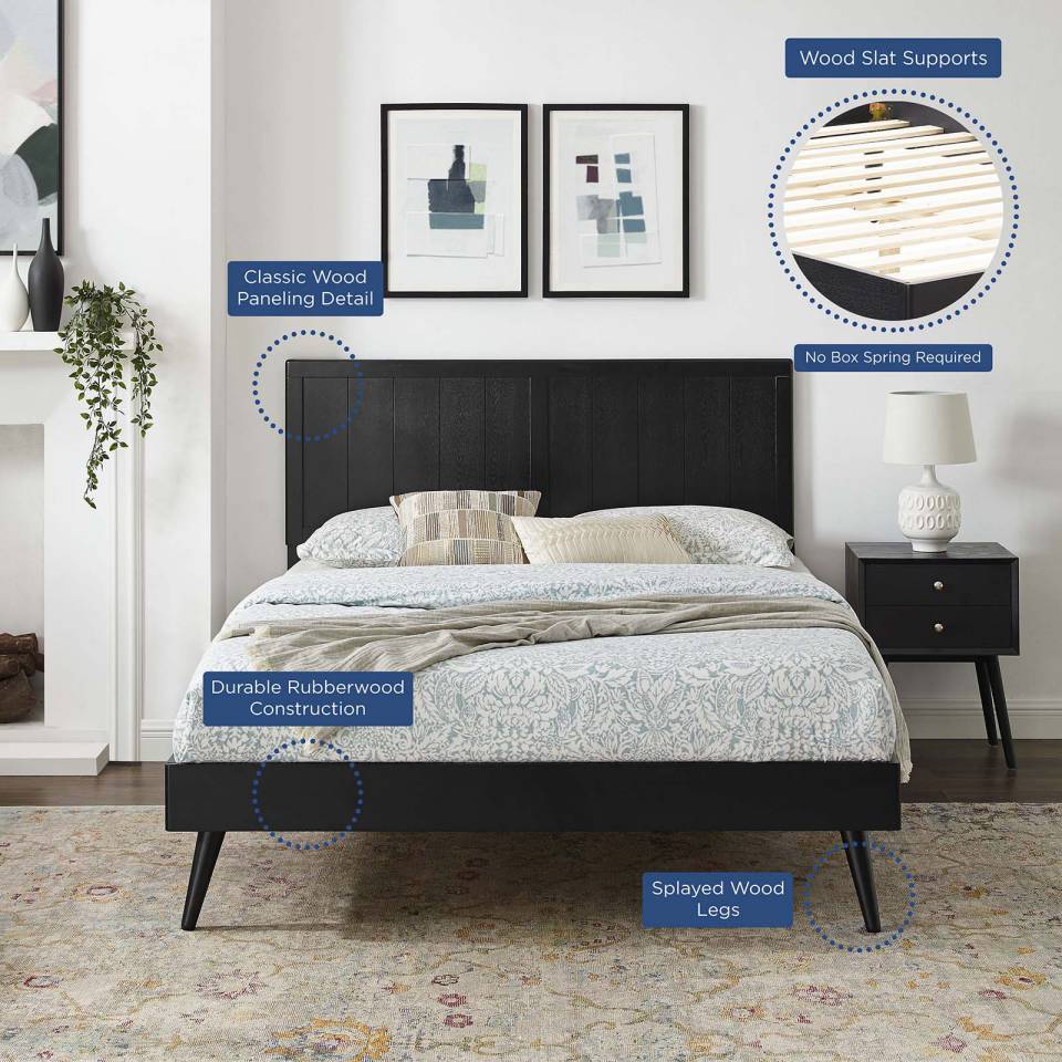 Modway Alana Queen Wood Platform Bed With Splayed Legs - MOD-6379 | Beds | Modishstore - 11