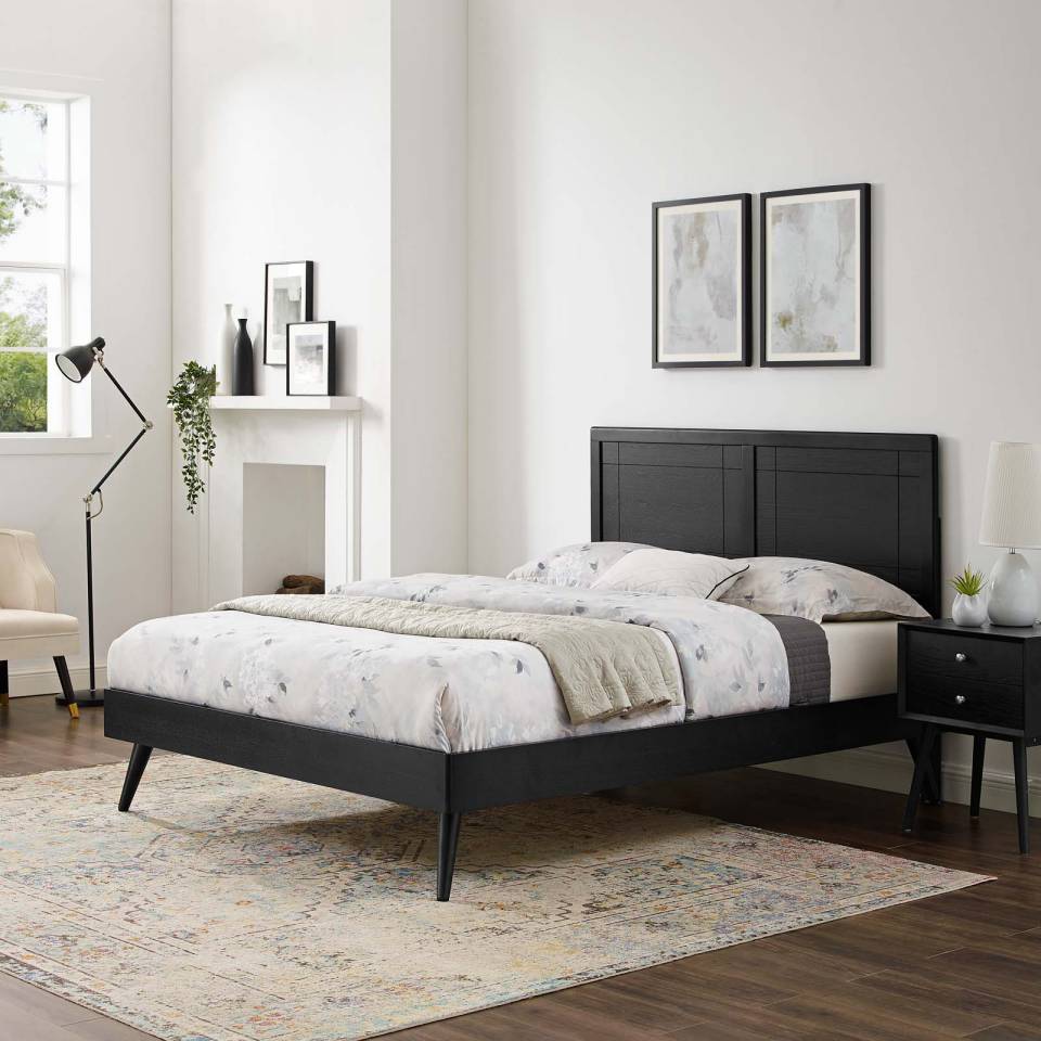 Modway Marlee Queen Wood Platform Bed With Splayed Legs | Beds | Modishstore-24