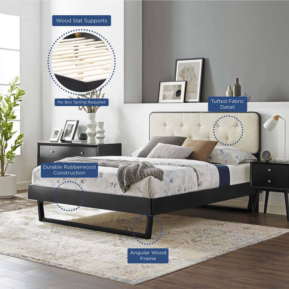Modway Bridgette Queen Wood Platform Bed With Angular Frame - MOD-6387 | Beds | Modishstore - 11