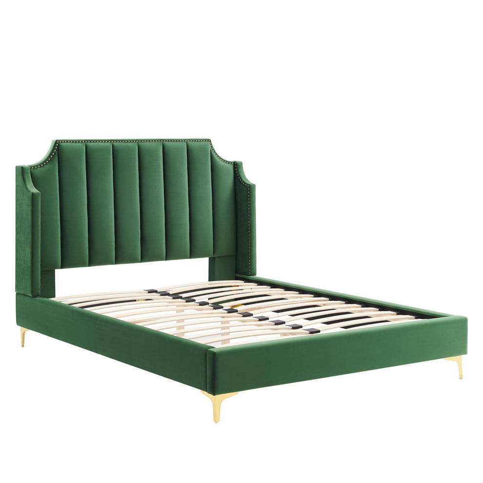 Modway Daniella Performance Velvet Queen Platform Bed - MOD-6412 | Modishstore - 5