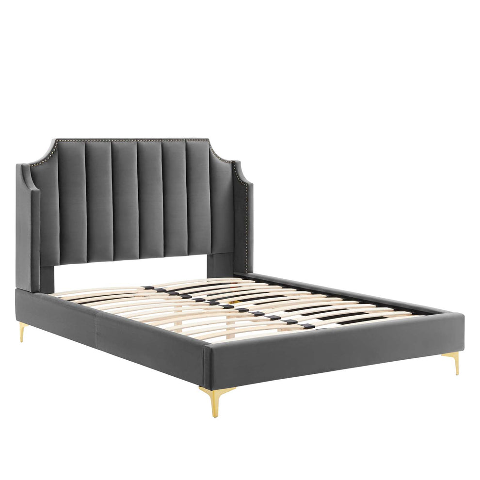 Modway Daniella Performance Velvet Queen Platform Bed - MOD-6412 | Modishstore - 8