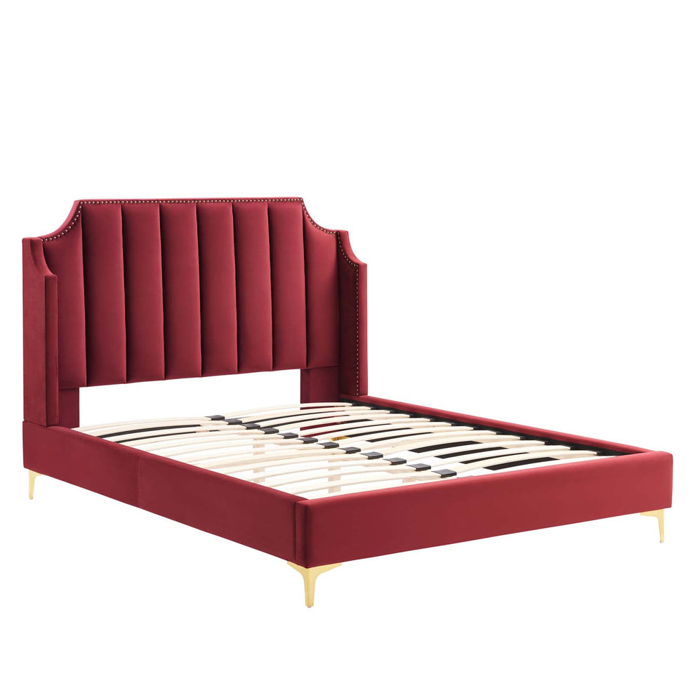 Modway Daniella Performance Velvet Queen Platform Bed - MOD-6412 | Modishstore - 11