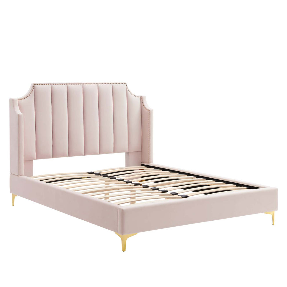 Modway Daniella Performance Velvet Queen Platform Bed - MOD-6412 | Modishstore - 17