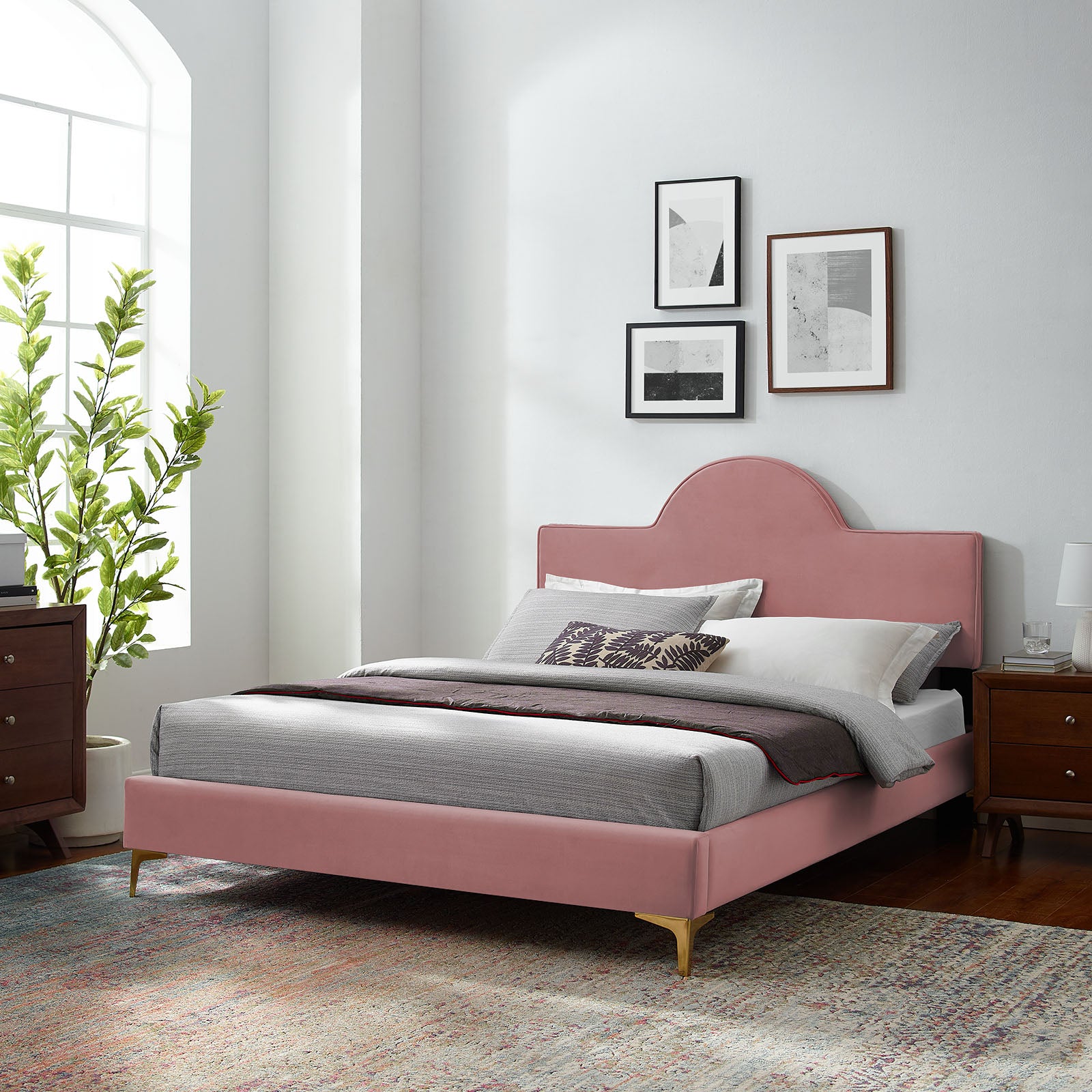 Sunny Performance Velvet Queen Bed By Modway | Beds | Modishstore-11