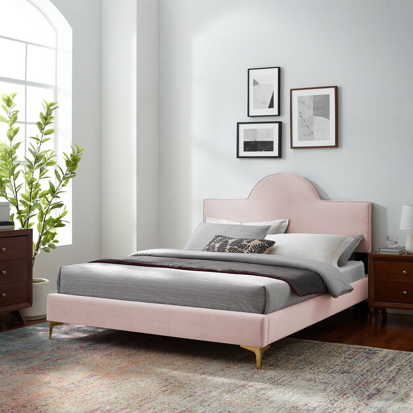 Sunny Performance Velvet Queen Bed By Modway - MOD-6516 | Beds | Modishstore - 47