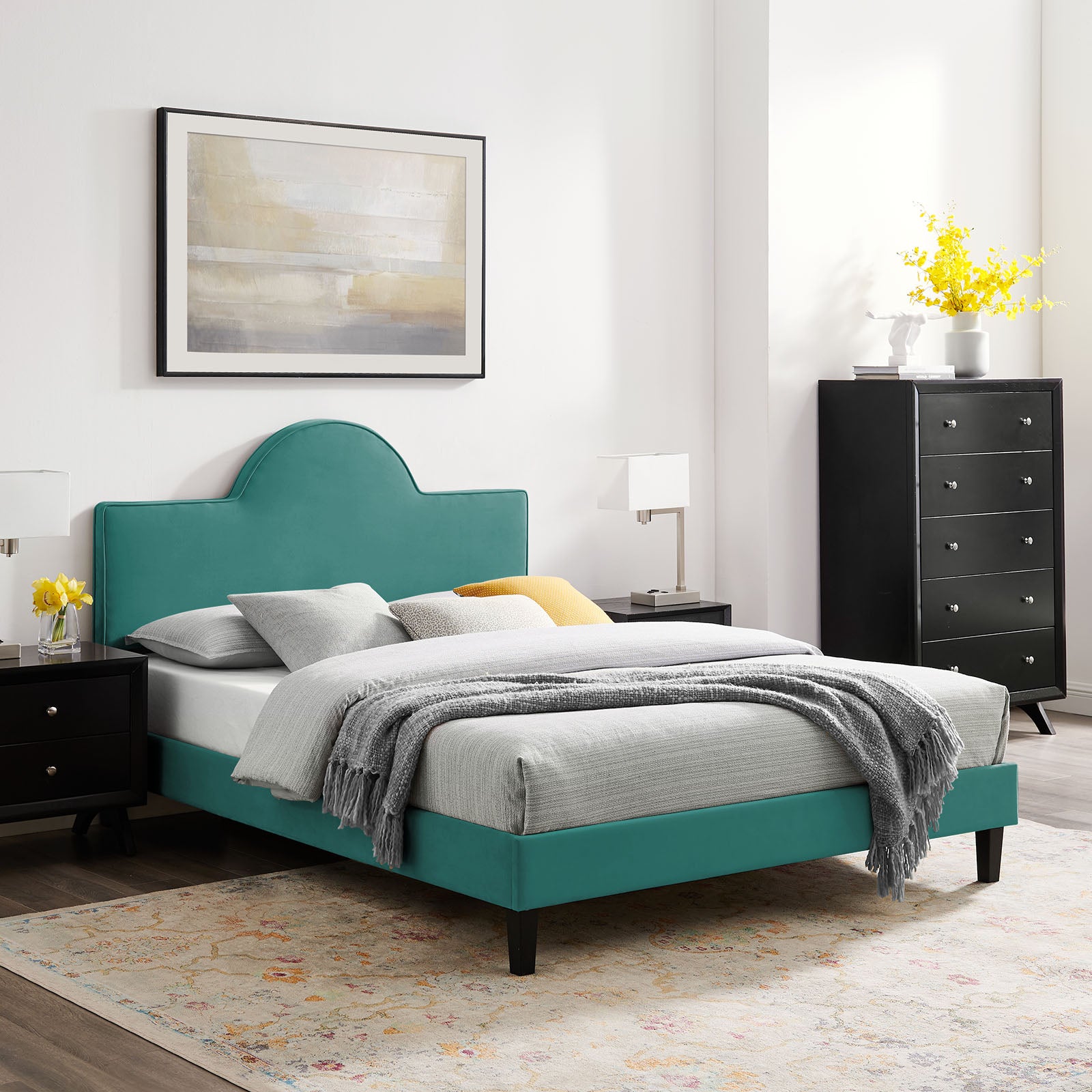Soleil Performance Velvet Queen Bed By Modway | Beds | Modishstore-56