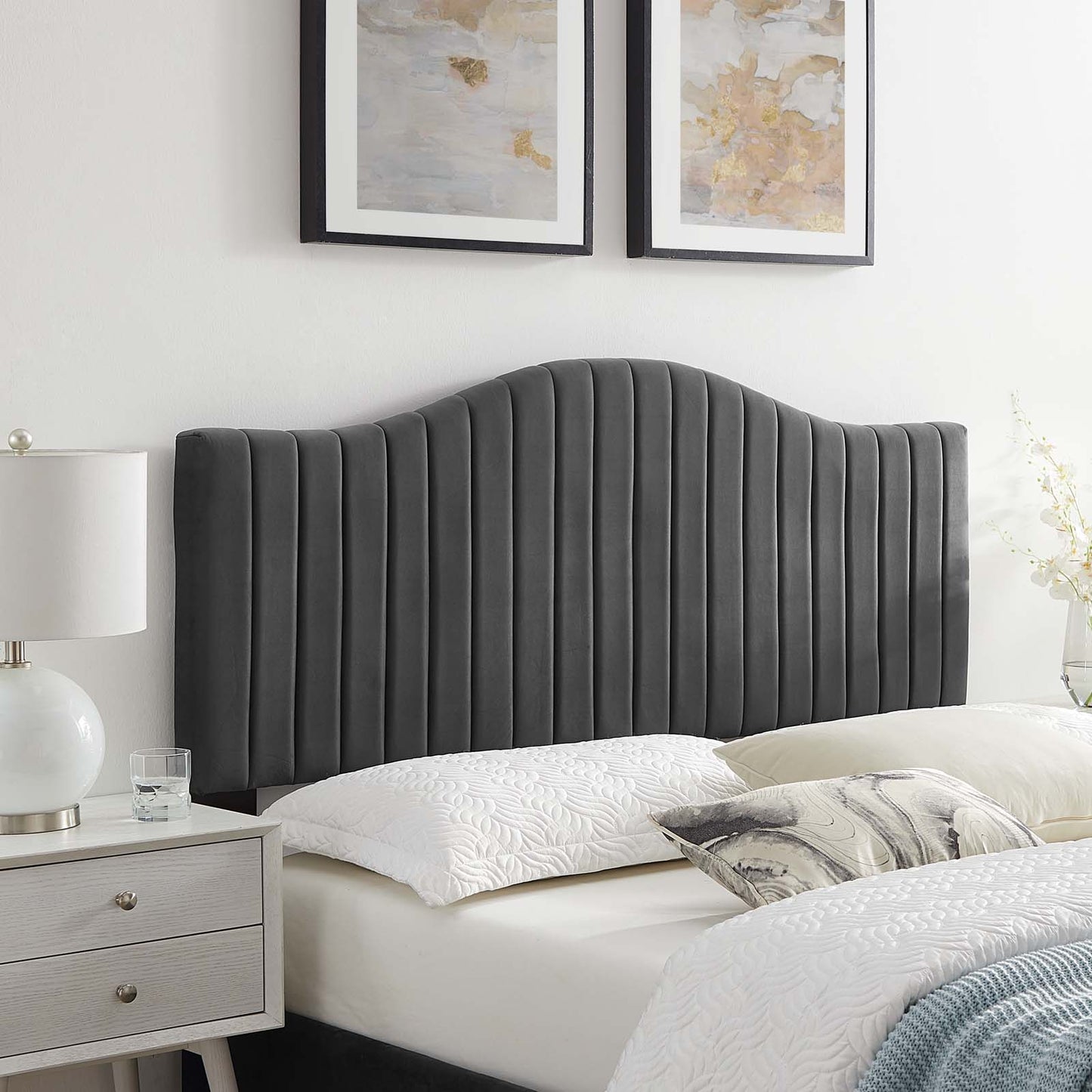 Brielle Channel Tufted Performance Velvet Twin Headboard By Modway - MOD-6558 | Headboards | Modishstore - 1