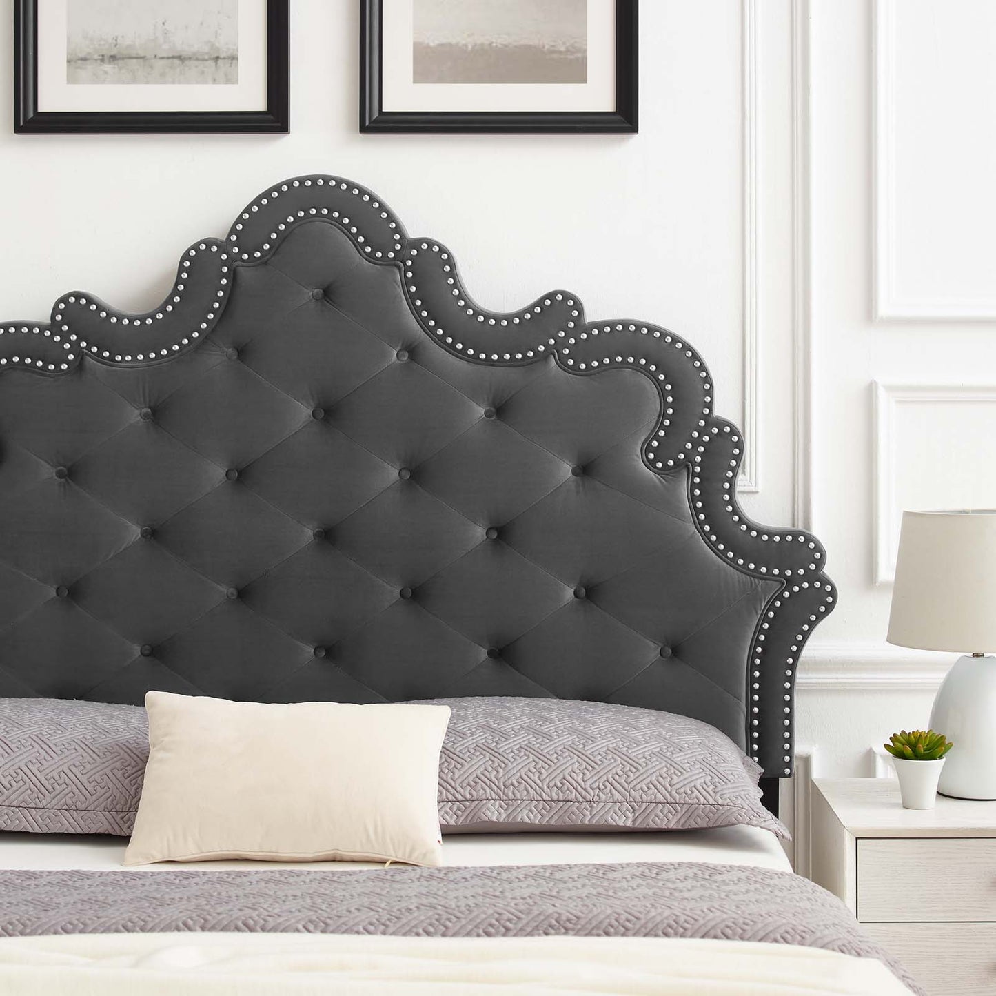 Arabella Button-Tufted Performance Velvet Twin Headboard By Modway - MOD-6562 | Headboards | Modishstore - 1