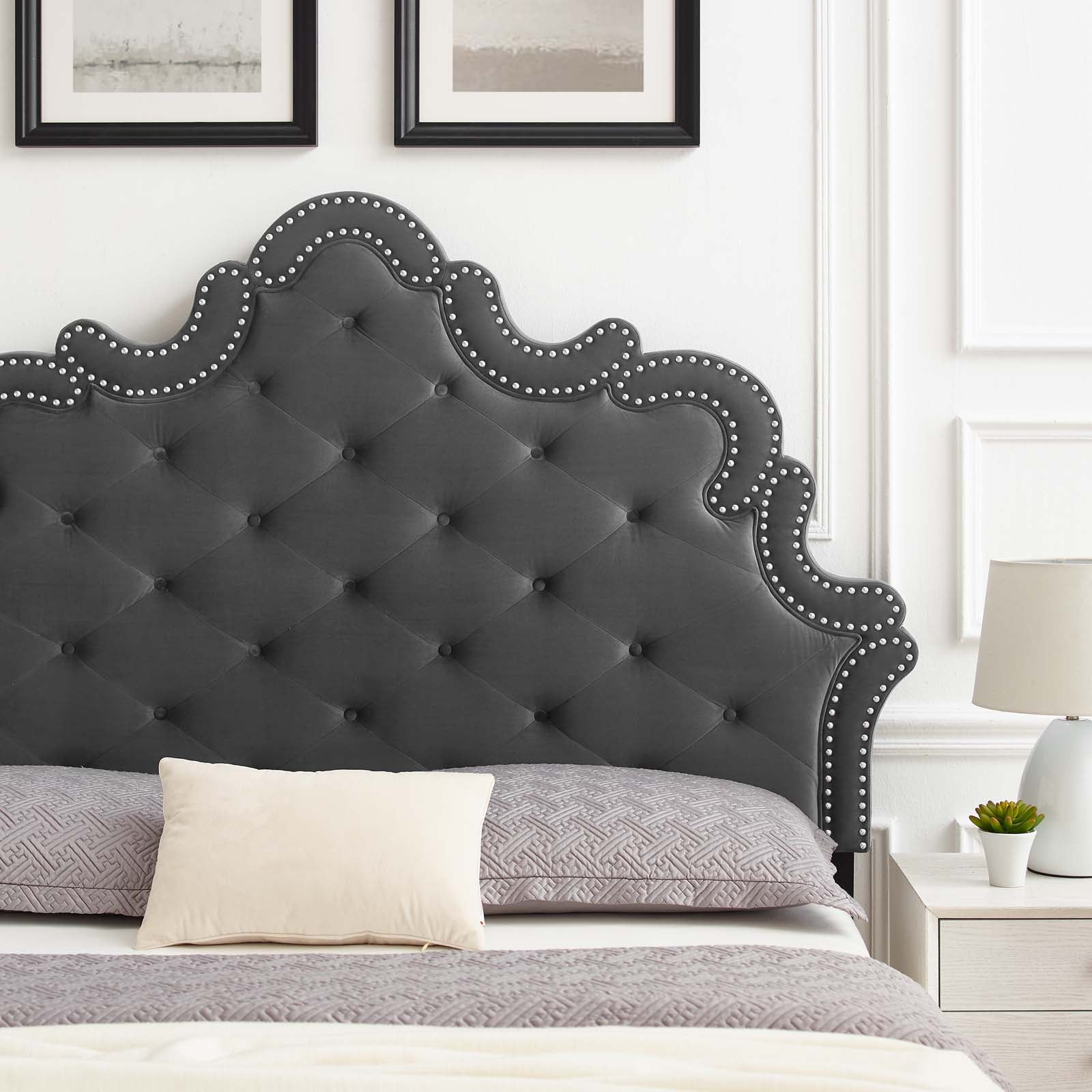 Arabella Button-Tufted Performance Velvet Twin Headboard By Modway - MOD-6562 | Headboards | Modishstore - 1