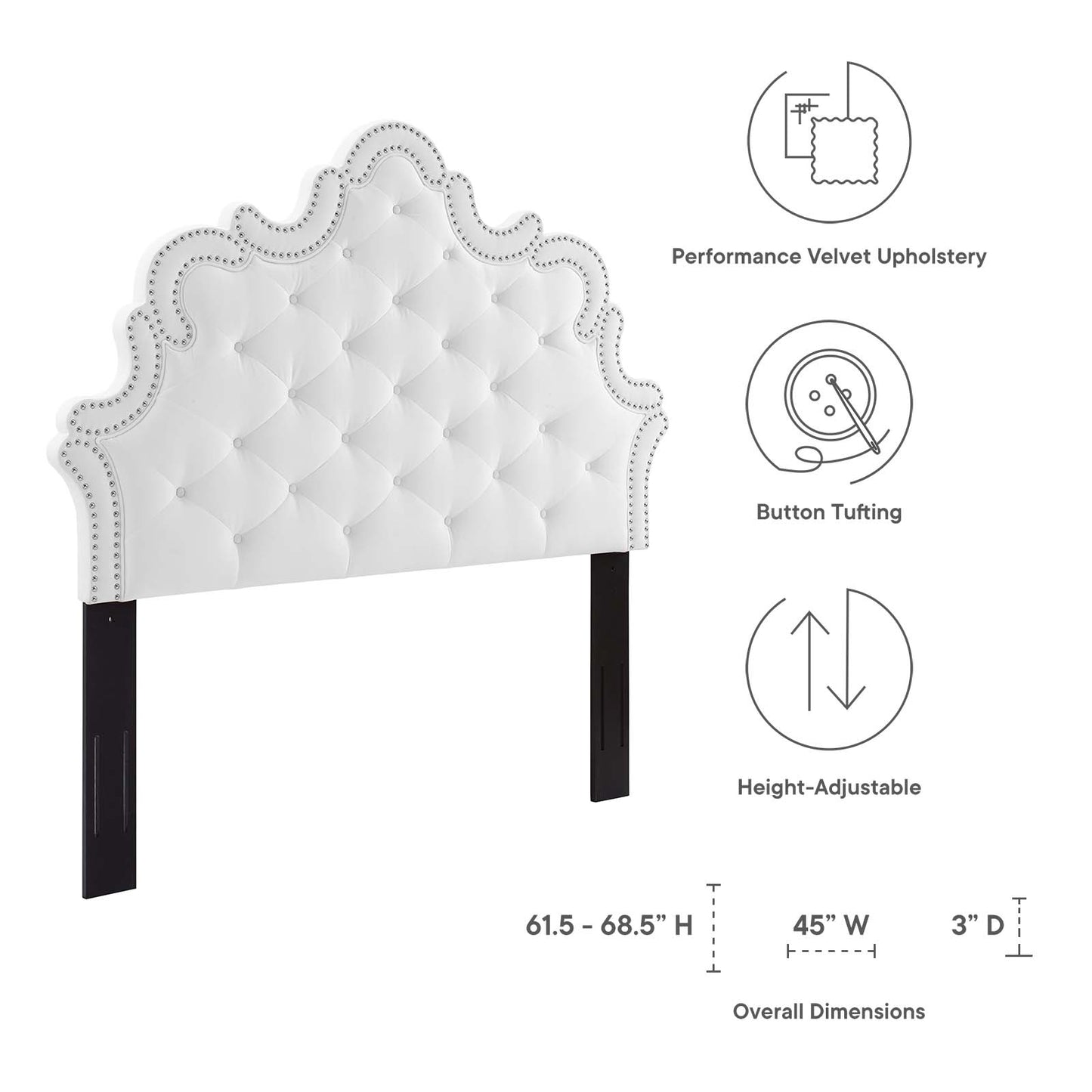 Arabella Button-Tufted Performance Velvet Twin Headboard By Modway - MOD-6562 | Headboards | Modishstore - 29