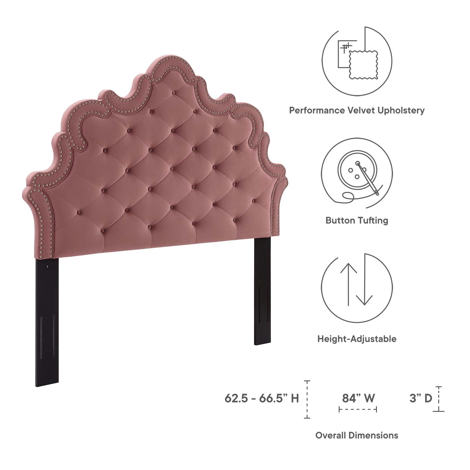 Arabella Button-Tufted Performance Velvet King/California King Headboard By Modway - MOD-6564 | Headboards | Modishstore - 13