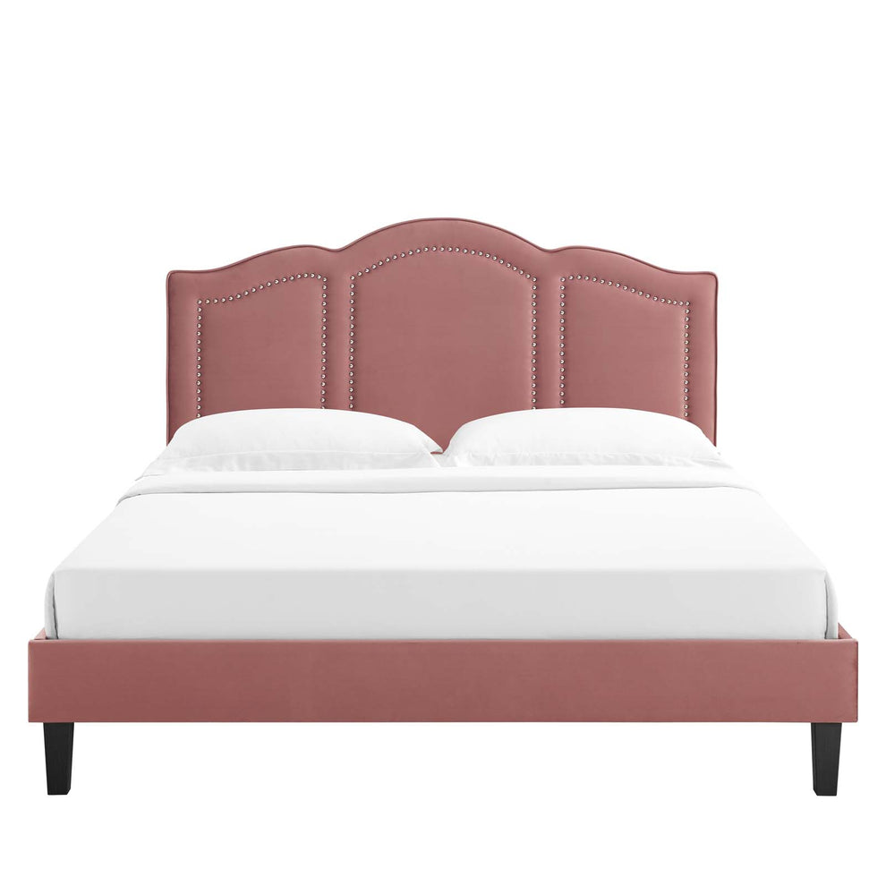 Emerson Performance Velvet Queen Platform Bed By Modway - MOD-6579 | Beds | Modishstore - 25