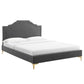 Adelaide Performance Velvet Queen Platform Bed By Modway - MOD-6580 | Beds | Modishstore - 1