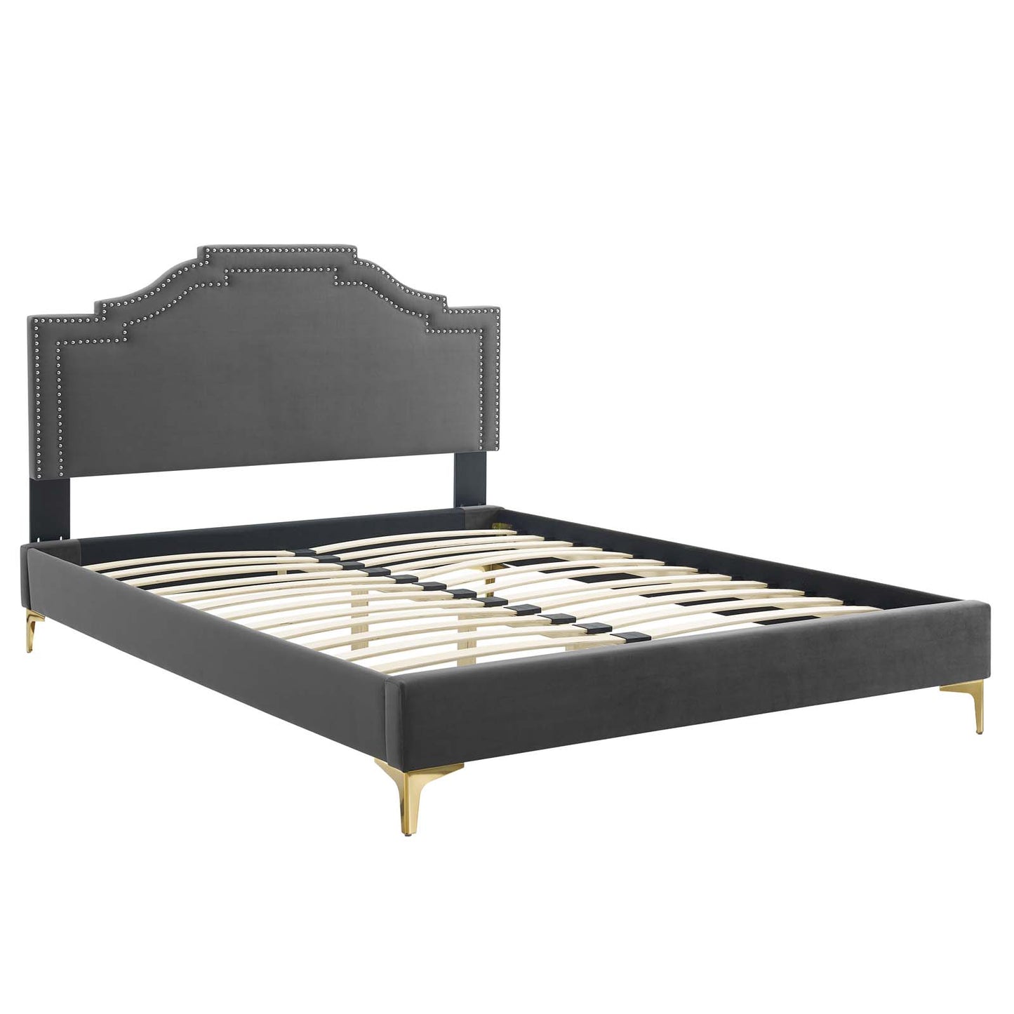 Adelaide Performance Velvet Queen Platform Bed By Modway - MOD-6580 | Beds | Modishstore - 9