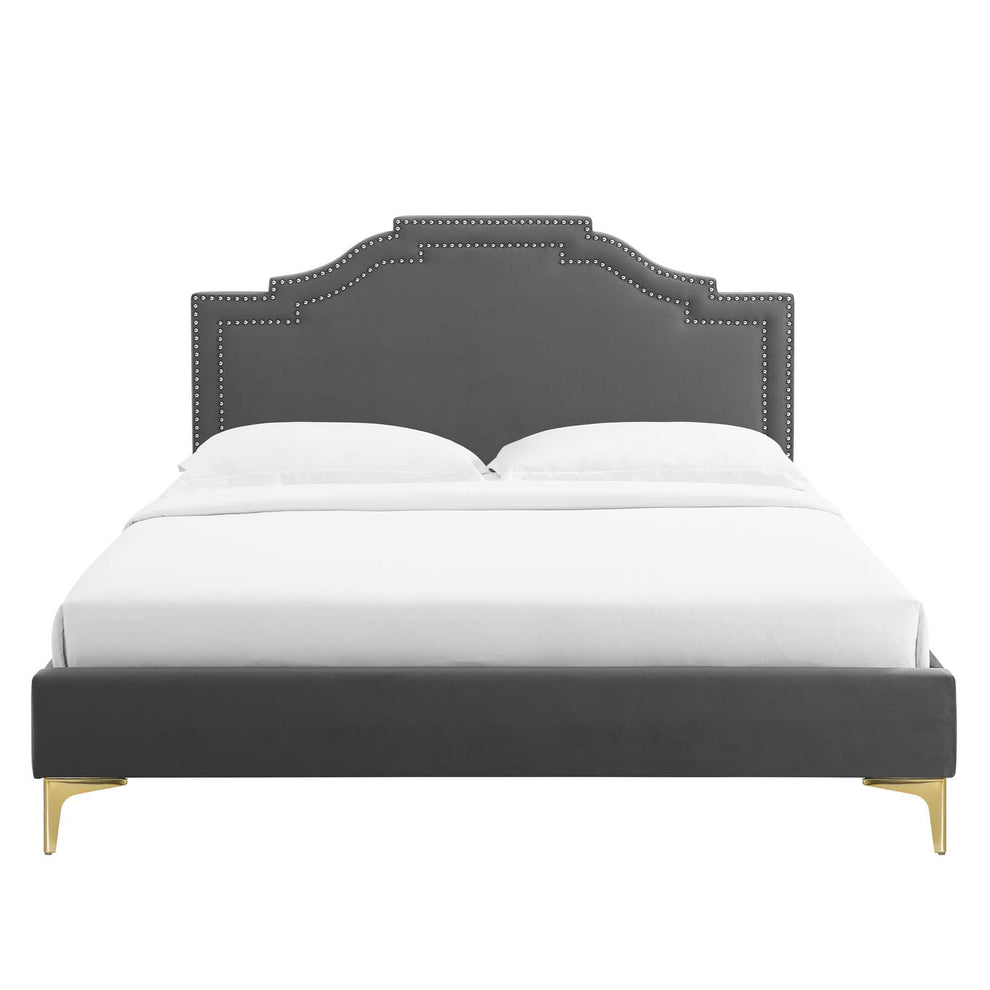 Adelaide Performance Velvet Queen Platform Bed By Modway - MOD-6580 | Beds | Modishstore - 14