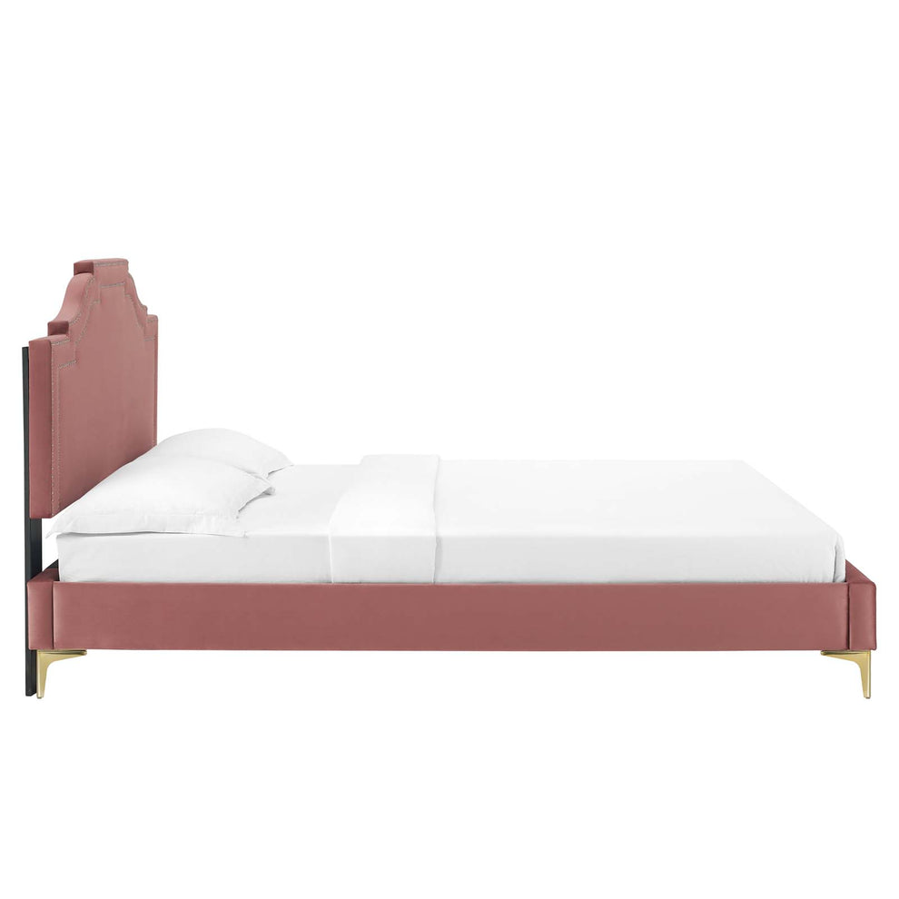 Adelaide Performance Velvet Queen Platform Bed By Modway - MOD-6580 | Beds | Modishstore - 22
