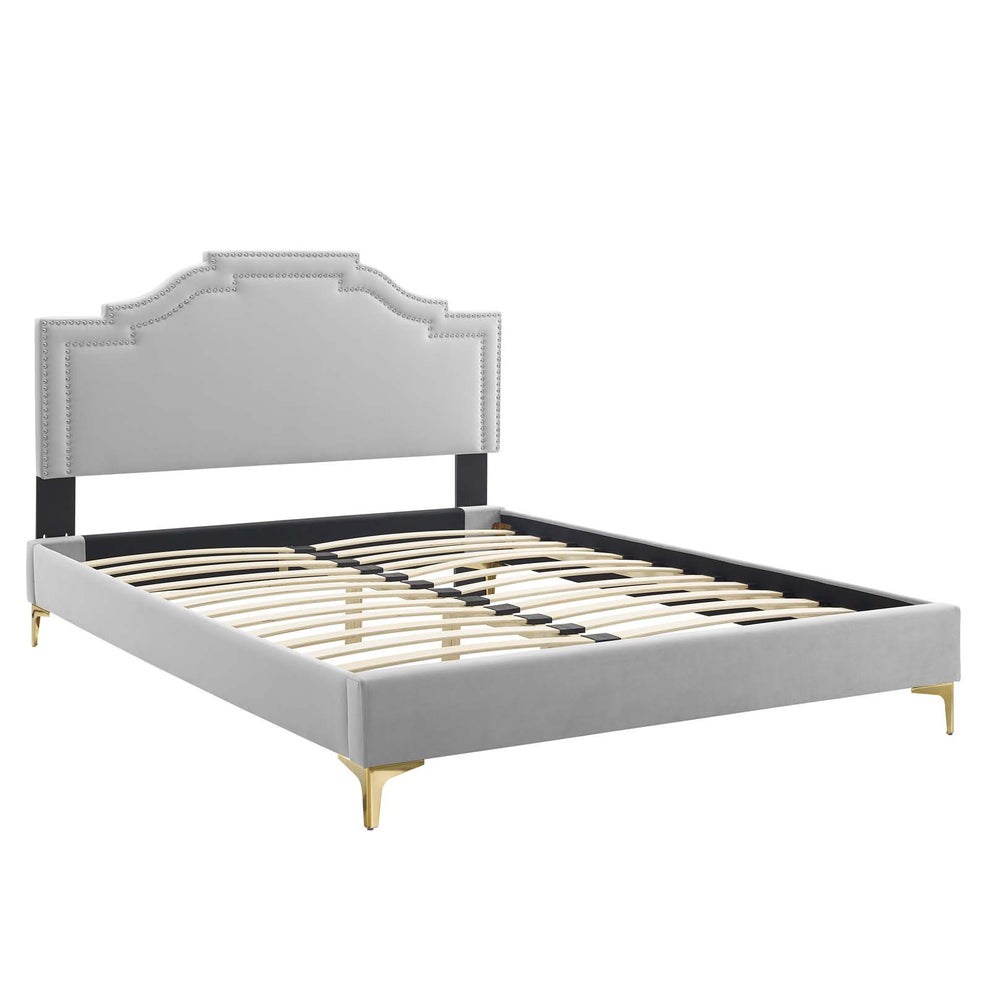 Adelaide Performance Velvet Queen Platform Bed By Modway - MOD-6580 | Beds | Modishstore - 37