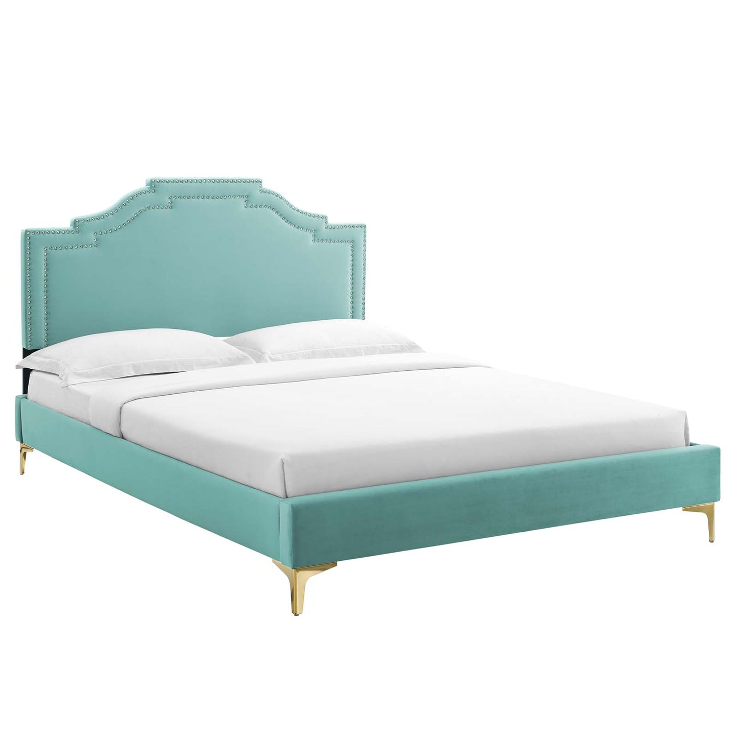 Adelaide Performance Velvet Queen Platform Bed By Modway - MOD-6580 | Beds | Modishstore - 43