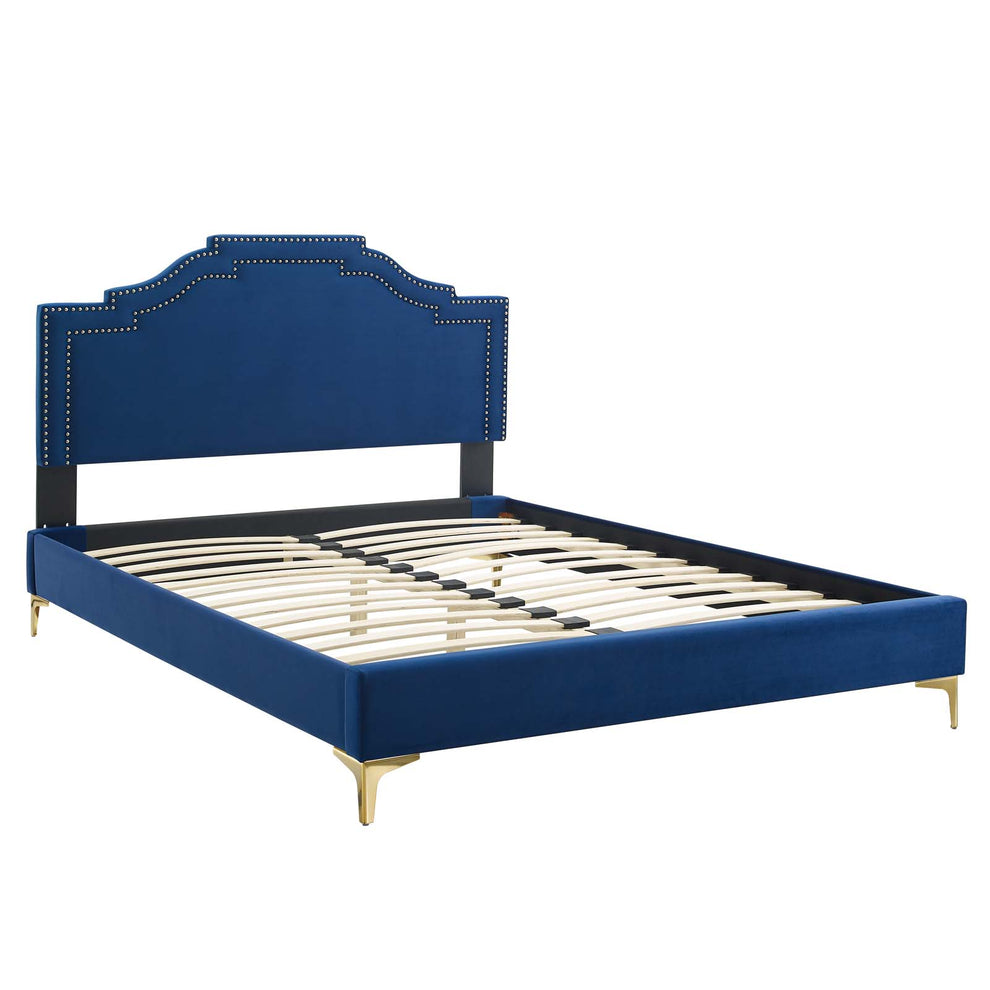 Adelaide Performance Velvet Queen Platform Bed By Modway - MOD-6580 | Beds | Modishstore - 65