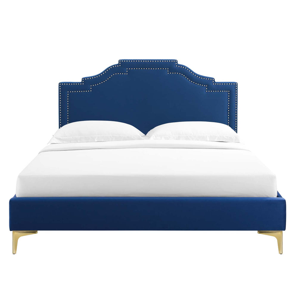 Adelaide Performance Velvet Queen Platform Bed By Modway - MOD-6580 | Beds | Modishstore - 70