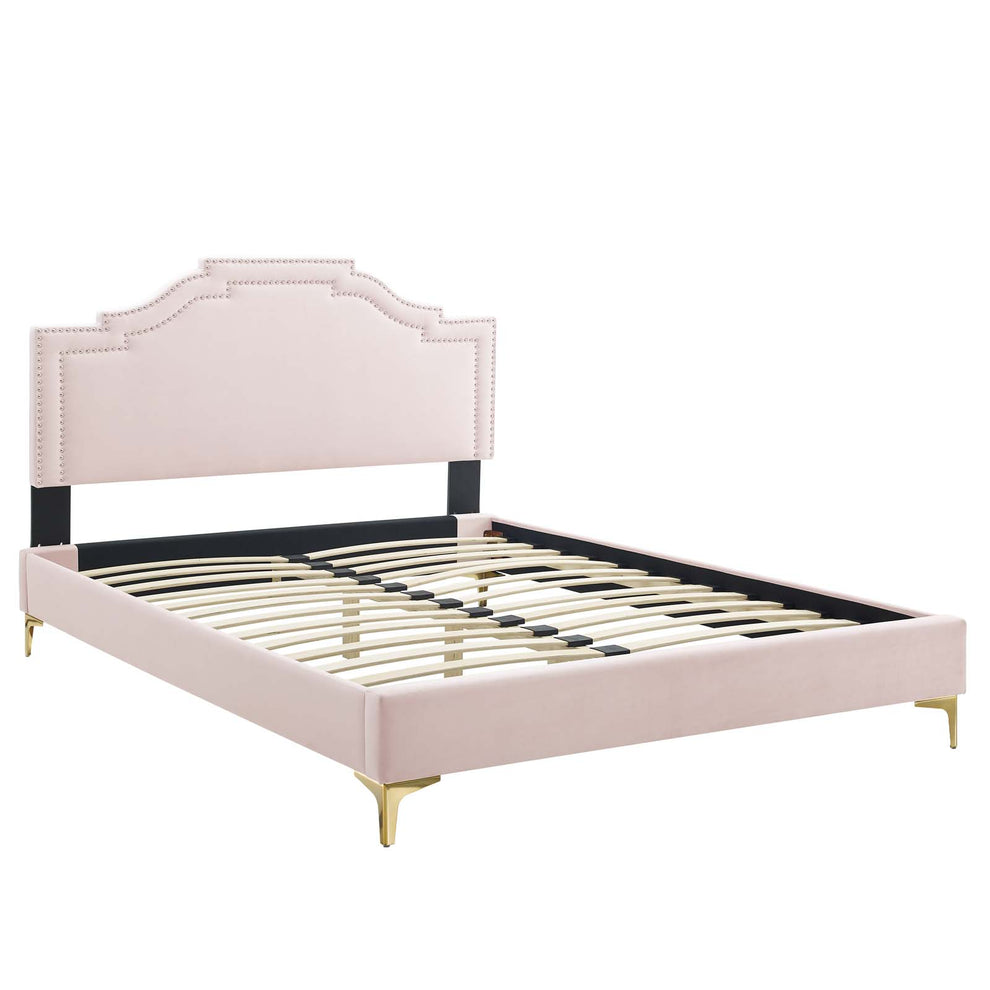 Adelaide Performance Velvet Queen Platform Bed By Modway - MOD-6580 | Beds | Modishstore - 79