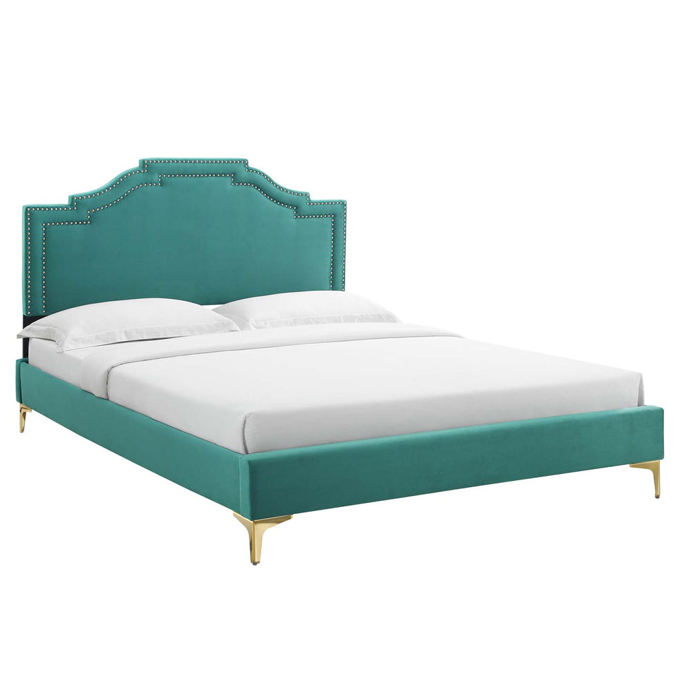 Adelaide Performance Velvet Queen Platform Bed By Modway - MOD-6580 | Beds | Modishstore - 85
