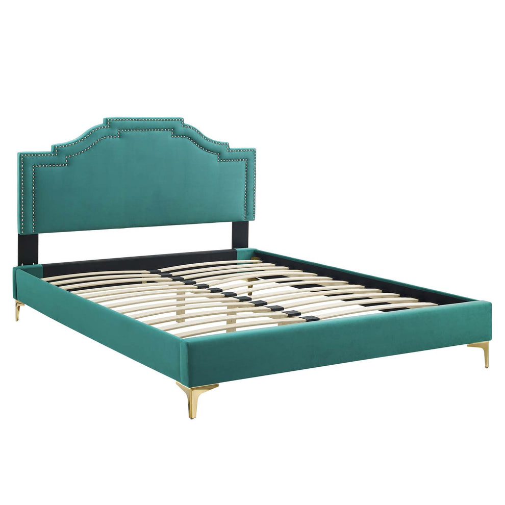 Adelaide Performance Velvet Queen Platform Bed By Modway - MOD-6580 | Beds | Modishstore - 93